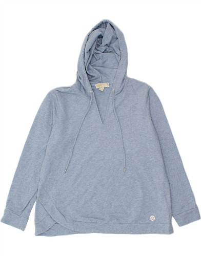 MICHAEL KORS maglione donna con cappuccio UK 18 XL blu cotone CH42