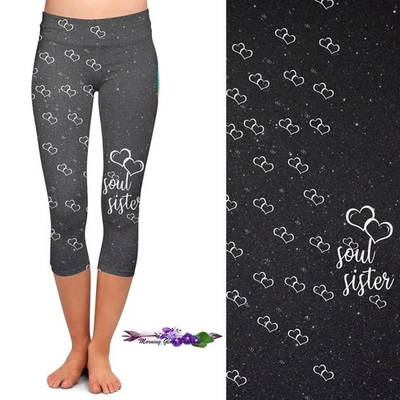 Leggings femininas Soul Sister Hearts Capri sistema operacional (2-12) - Imagem 1 de 2
