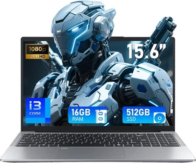 Nuovo PC Portatile 15.6 Pollici Win 11 Laptop 16 GB DDR4 512 GB SSD Core I3-1025 - Immagine 1 di 4