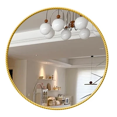 Espelhos de banheiro redondos dourados, círculo de 20 polegadas espelho suspenso de parede para E... - Imagem 1 de 4