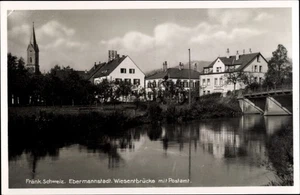 Ak Ebermannstadt in Oberfranken, Wiesentbrücke mit Postamt - 4136759 - Bild 1 von 2