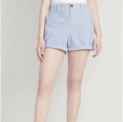 OLD NAVY High-Waisted OGC Chino Seersucker Pull-On 3.5-inch inseam - Image 1 of 4