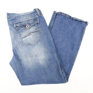 Pantalones de mezclilla Arizona para mujer 17 cortos bordados lavado medio azul - Imagen 1 de 11