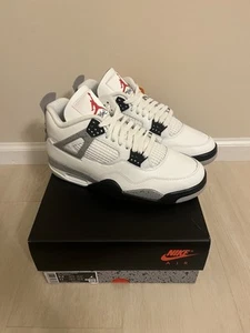 Nike Air Jordan 4 Retro Shoes "White Cement" Fire Red FV5029-100 Men's Size 9.5 - Picture 1 of 5