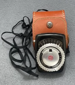 Vintage General Electric Exposure Meter Type PR1 in Brown Leather Case - Picture 1 of 8
