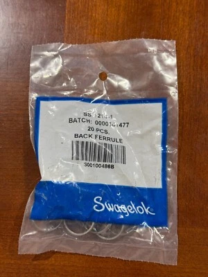 Virola trasera de acero inoxidable 316 para 3/4 pulgadas Montaje de tubo Swagelok - 1 BOLSA DE 10 Foto 1 de 2