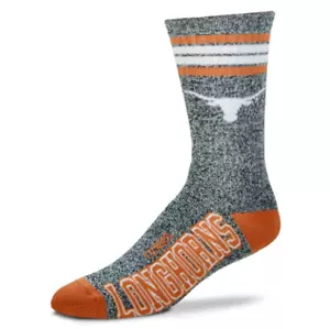Texas Longhorns Gray Got Marbled 4 Stripe Deuce Crew Socks - Picture 1 of 1