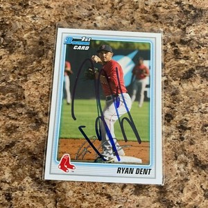 Ryan Dent Signed 2010 Bowman Rc Auto Boston Red Sox