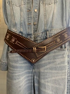 Boho Studded Cross Cut Elastic Back Belt BNWT SUIT Sz 14-20 - Picture 1 of 5
