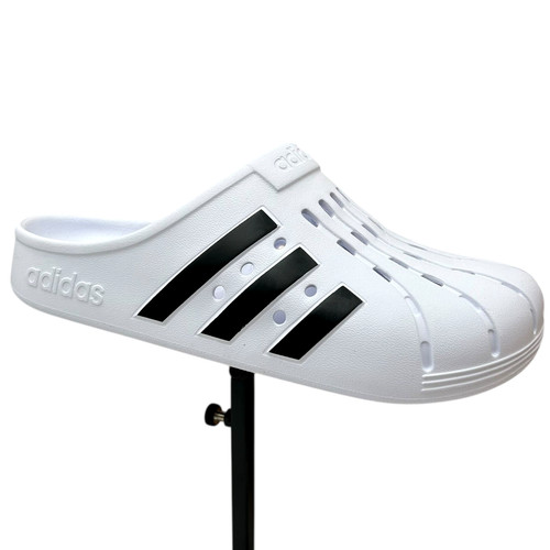 Zoccolo slip on donna Adidas Adilette taglia 8 bianco nero leggero impermeabile