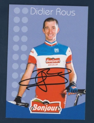 CYCLISME carte cycliste DIDIER ROUS Champion de France équipe BONJOUR Signée - Photo 1/2