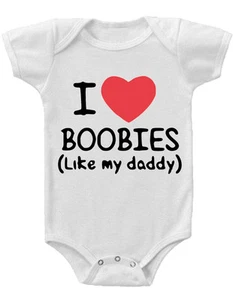 CAMISETA INFANTIL I LOVE BOBBIES LIKE MY DAD Gerber® Onesie® DIVERTIDA Regalo Baby Shower - Imagen 1 de 3