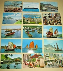 15 Vintage POSTCARDS~Hong Kong~Market, Boats, Rickshaws, Junks, People~ Unposted - Picture 1 of 10