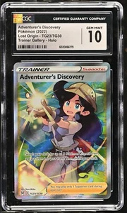 CGC 10 Adventurer's Discovery Full Art TG23/TG30 Trainer Gallery Lost Origin - Picture 1 of 2