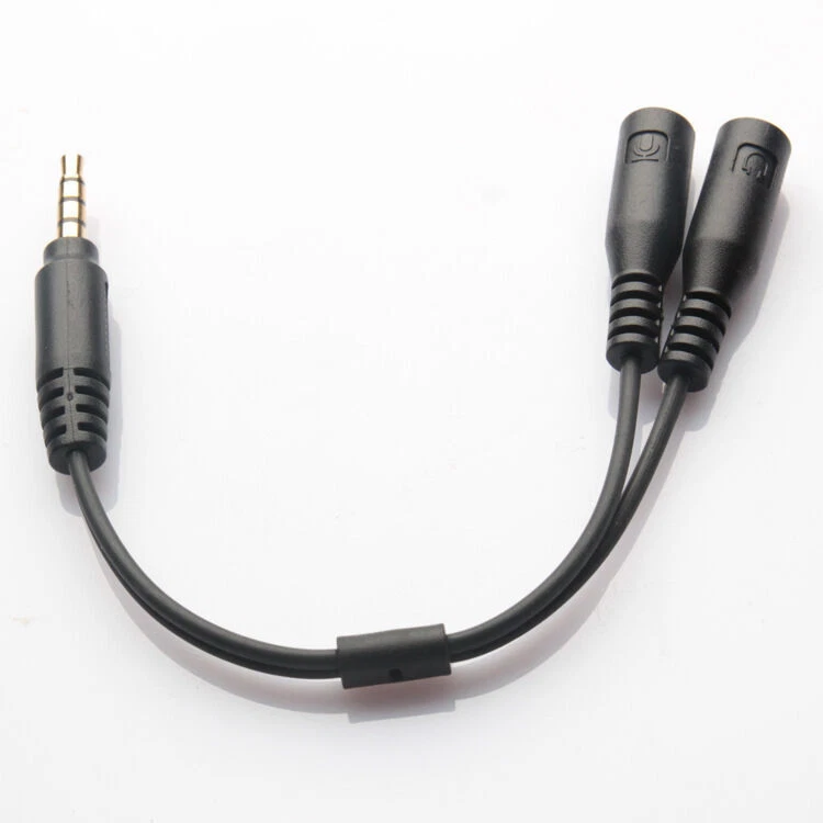 3.5mm AUX Jack Mic Splitter Cable Headphone Earphone Adapter - Image 1 of 1