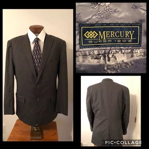 Astor & Black Mercury Super 120's Gray Glen Plaid Wool Sport Coat 42 L - Bild 1 von 7
