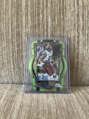 2022 Panini Select Club Level Lime Green Prizm Die-Cut #203 Logan Thomas 233/299 - Image 1 of 2
