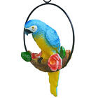 Simulation de résine suspendue de jardin perroquet oiseaux sculpture artisanat décoration d'arbre