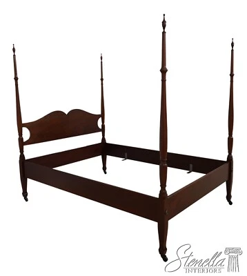 66432EC: BIGGS Full Size Mahogany 4 Post Poster Bed - Image 1 of 4