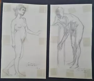 Dos dibujos originales de Antoni FERRATER Feliu 1913 - Imagen 1 de 3