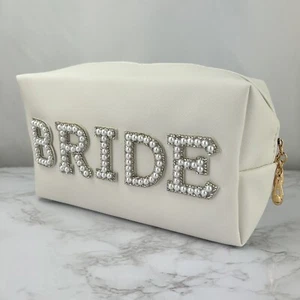 Bride Makeup Bag With Rhinestones Bridal Shower Engagement Gift For Her - Picture 1 of 5