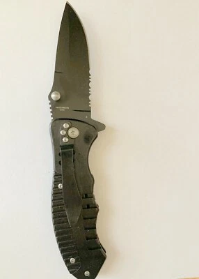 TACTICAL POCKET KNIFE BLACK G 10 HANDLE # ATYC-3737-BK - Image 1 of 4