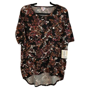Nuevo con etiquetas Lularoe Irma Talla S NEGRO Hermosas Flores Floral IMPRESIONANTE ROSA Naranja Blanco - Imagen 1 de 5
