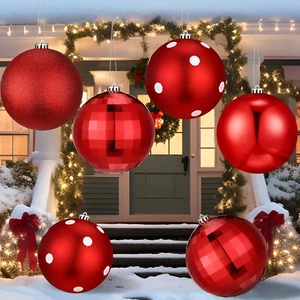 4 Pcs 5.91 Inch Large Christmas Ball Ornaments Extra Large Christmas Hanging Orn - Picture 1 of 6