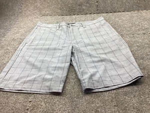 Travis Mathew Shorts Mens 34 Gray Check Golf Travel - Picture 1 of 11