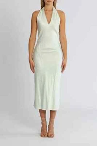 GINIA Willow Silk Halterneck Dress Pre owned Evening Size 6 AU - Picture 1 of 3