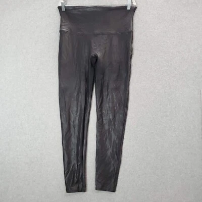 Pantalones deportivos Spanx para mujer 2x leggings negros imitación cuero Foto 1 de 4