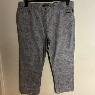 David Emanuel Grey Floral Plus Size 18 Trousers Detailing  - Image 1 of 3