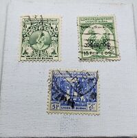 Union Of Burma Set Of 3 Postage Stamps B6/72
