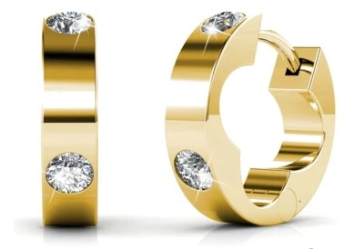 Clover hoop earrings 18k yellow new  - Image 1 of 4