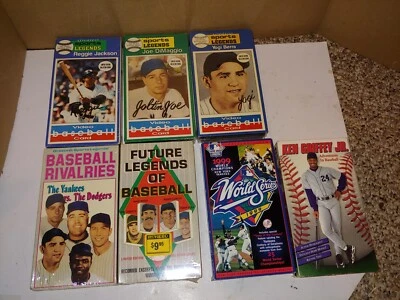 7 Vintage 90's Sealed Baseball VHS,NY Yankees,Berra,Joe DiMaggio,Reggie Jackson Foto 1 de 4
