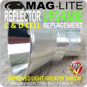 MAGLITE UPGRADE PARABOLIC REFLECTOR FLASHLIGHT TORCH C & D SIZE PATENTED DESIGN - Picture 1 of 7