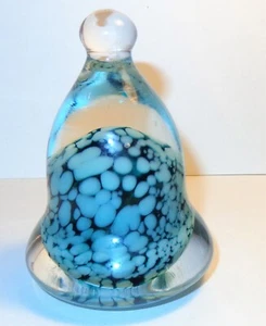 VINTAGE PRESTIGE ART GLAS 1991 ELWOOD INDIANA GLOCKENFÖRMIGER GLAS BRIEFBESCHWERER - Bild 1 von 4