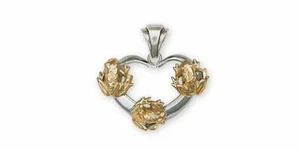 Frog Pendant Jewelry Silver And Gold Handmade Frog Pendant FG20-TTP - Picture 1 of 1