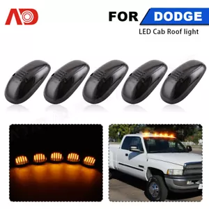 5Pcs LED Cab Roof Running Light Smoked Yellow LED For 99-01 Dodge Ram Truck US - Foto 1 di 14