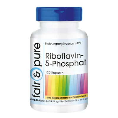 Riboflavin-5-Phosphat - 120 Kapseln - aktiviertes Vitamin B2 | fair & pure