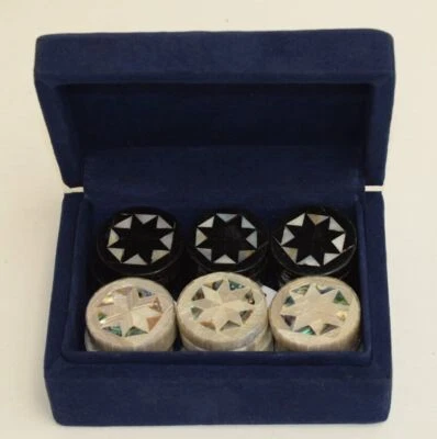 Handmade Mother of Pearl Inlay 30 Backgammon Set Chips checkers Disks Pieces - Image 1 of 4
