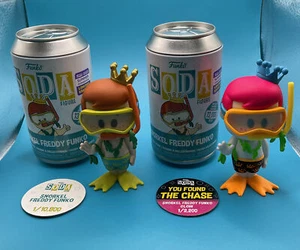 Funko Soda Snorkel Freddy SDCC Exclusive 23 Blacklight Glow Chase Common Set - Bild 1 von 5