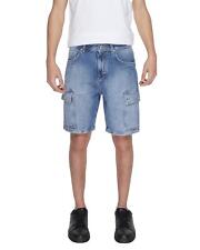 Antony Morato Worn Out Effect Cotton Shorts  - Blue