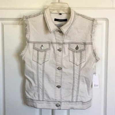 NWT WOMENS J BRAND LIGHT WASH DENIM VEST L - Image 1 of 4