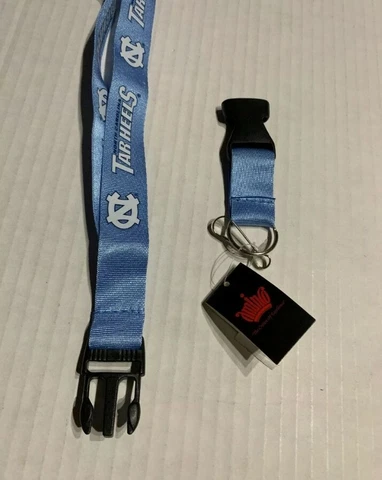 North Carolina Tarheels Lanyard w/Breakaway Top & Detachable Key Ring Cover