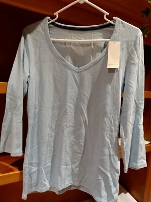 Nautica 女式睡衣睡眠衬衫,浅雾,小号 — 第 1/4 张图片