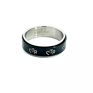 Anillo giratorio J38B antiguo negro de acero inoxidable mormón un momento en el tiempo LDSCTR - Imagen 1 de 8