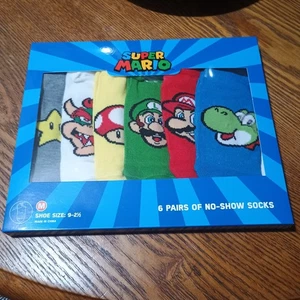 Super Mario & Sonic Socks 12 Pairs total Size 9-2.5 Brand New Sealed - Picture 1 of 3
