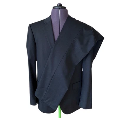 Hugo Boss HUDSON/BLACK Black Pinstripe Suit 42R W36 L33 100% Wool 2 Button - Image 1 of 4