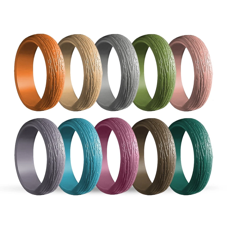 Anillos de silicona - Pack de 10, patrón de árbol - Mujer, multicolor, Dersa Foto 1 de 4